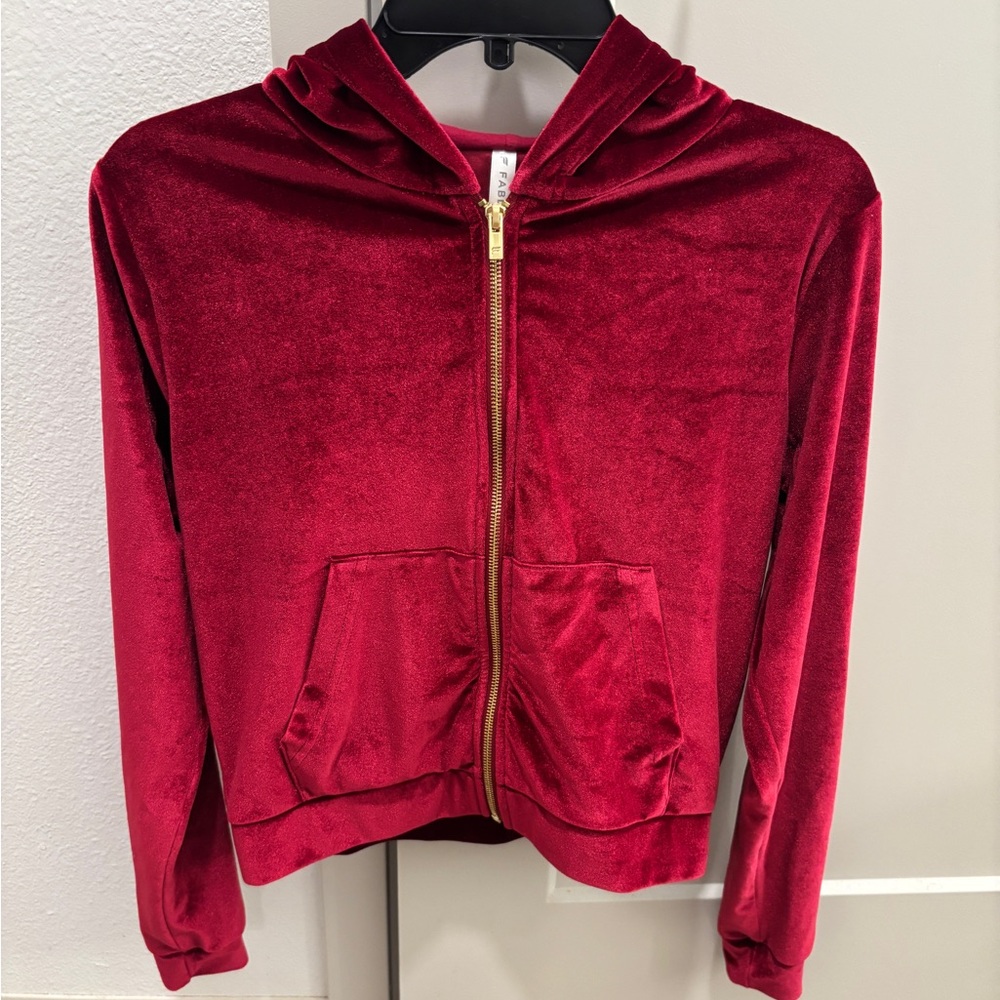 Luxurious Red Velour Hoodie & Jogger Set | 2-Piece Loungewear
